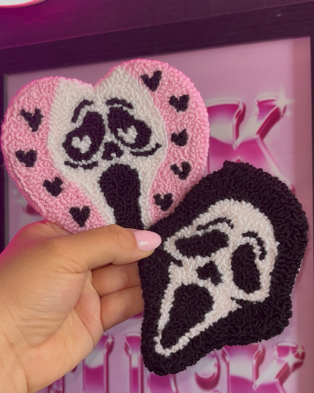 Pink Ghostface Rug Coaster