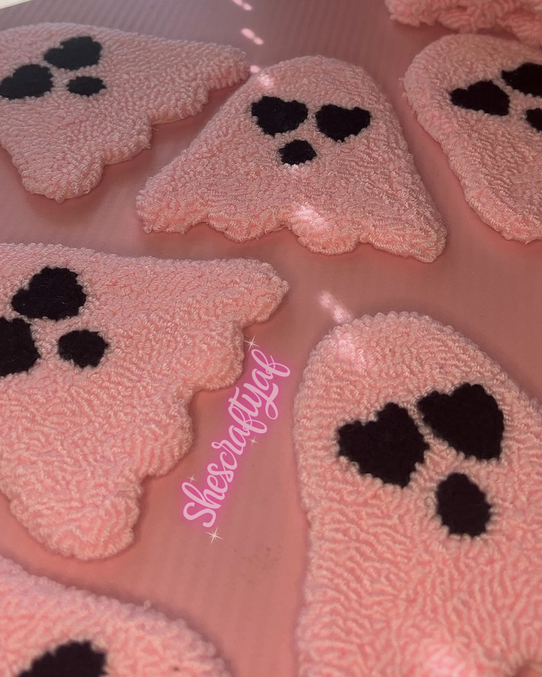 Pink Ghostie Rug Coaster